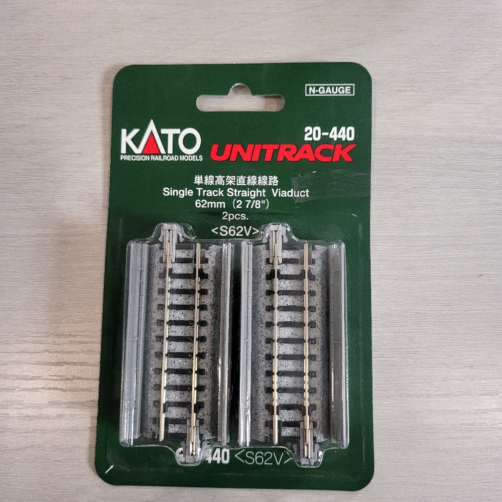 Kato N Scale Single Track Straight Viaduct 62mm